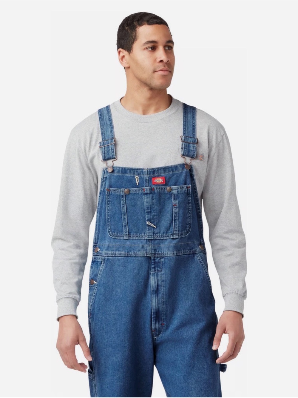 Dickies Men's Classic Blue Denim Relaxed Overalls
